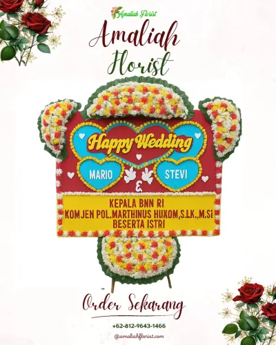 Karangan Papan Bunga Pernikahan di Bumijo